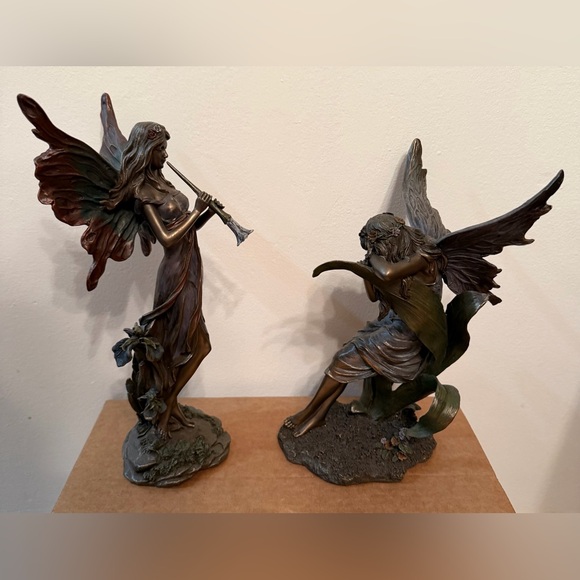 Bronze-Tone Fairy Garden Sculptures Set - Home Art - Picture 4 of 10